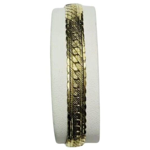 Vintage Gold Plated Mesh Link Snake Gold Polished Bracelet 7.5 Inches - Picture 3 of 11